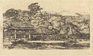 Native Barns and Huts at Akaroa, Banks