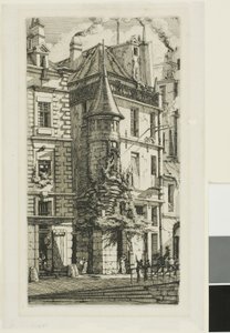 House with a Turret, rue de la Tixeranderie by Charles Meryon