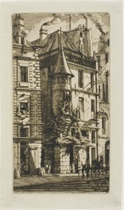 House with a Turret, rue de la Tixeranderie by Charles Meryon