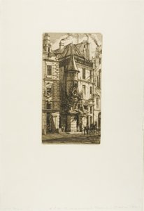House with a Turret, rue de la Tixeranderie, Paris by Charles Meryon