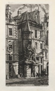 House with a Turret, rue de la Tixéranderie, Paris by Charles Meryon