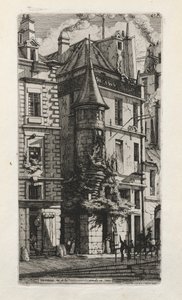 House with a Turret, rue de la Tixeranderie, Paris by Charles Meryon