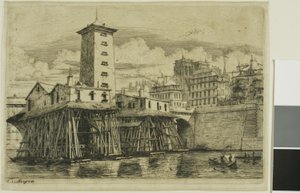 La Pompe Notre-Dame, Paris by Charles Meryon