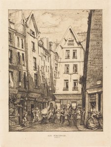 Pirouette Street, Near the Markets, Paris by Charles Meryon