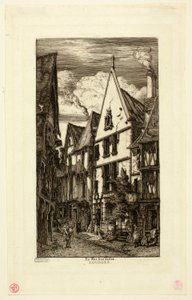 Rue des Toiles, Bourges by Charles Meryon