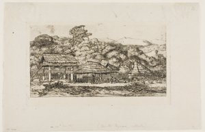 Native Barns and Huts at Akaroa, Banks