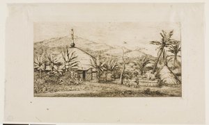 New Caledonia: Large Native Hut on the Road from Balade to Puépo, 1845