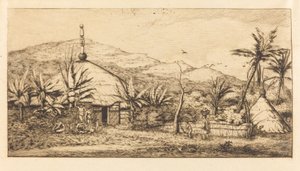 New Caledonia: Large Native Hut on the Road from Balade to Puebo, 1845