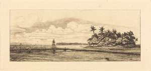 Oceania: Fishing, Near Islands with Palms in the Uea or Wallis Group by Charles Meryon