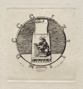 Rebus: "Here lies the ancient vendetta" by Charles Meryon
