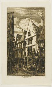 Rue des Toiles, Bourges by Charles Meryon