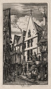 Rue des Toiles, Bourges by Charles Meryon