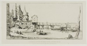 The Footbridge Temporarily Replacing the Pont-au-Change, Paris, After the Fire of 1621 by Charles Meryon