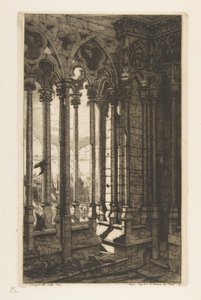 The Gallery, Notre-Dame Cathedral, Paris, from "Etchings of Paris" by Charles Meryon