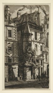House with a Turret, Rue de la Tixeranderie by Charles Meryon