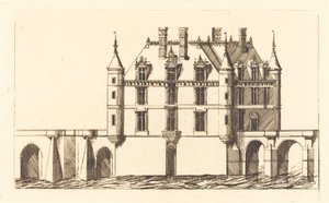 The Chateau of Chenonceau (1st plate) by Charles Meryon after Jacques Androuet Ducerceau I