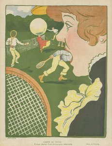 Tennis, strange result of an instant photograph, Illustration for Le Rire