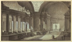 Architectural Fantasy: Temple of Athena Interior by Charles Michel Ange Challe