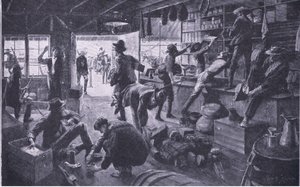 Boers looting a store in the Grange River property (illustration from After Pretoria: The Guerilla War) by Charles Mills Sheldon