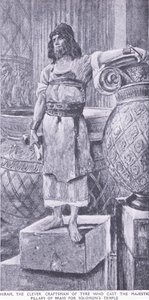 Hiram, the clever craftsman of Tyre who cast the majestic pillars of brass for Soloman