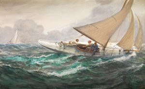 A Haul on the Mainsheet by Charles Napier Hemy