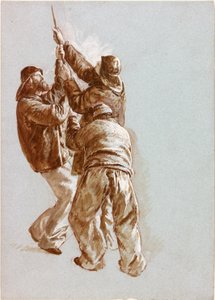 Fishermen Hauling a Rope by Charles Napier Hemy