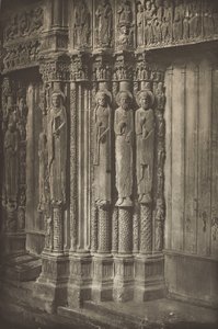 Chartres Cathedral, Right Door of the Royal Portal, West Side, 12th Century by Charles Nègre