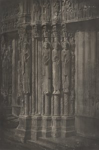 Planche XIII Cathedral of Chartres, Column Statues of the Central Door of the Portal by Charles Nègre