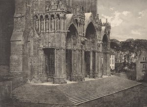 Plate XII Chartres Cathedral, Portique du Midi by Charles Nègre