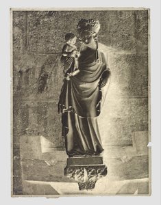 Sculpture of Mary with Child at Notre-Dame, Paris by Charles Nègre