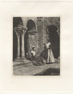 Two Arlesiennes in the Cloister of Saint-Trophime of Arles (Plate II)
