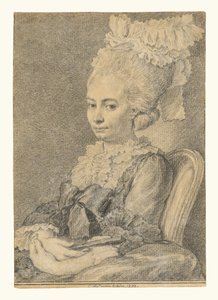 Portrait of a Young Woman Holding a Fan by Charles Nicolas Cochin II