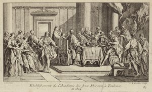 Establishment of the Academie des Jeux Floraux, the Oldest Literary Society in the Western World, Toulouse, France by Charles Nicolas II Cochin