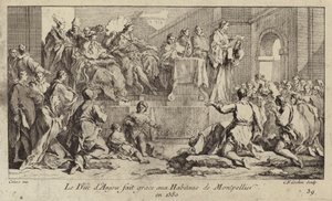 Louis I, Duke of Anjou, regent of King Charles VI of France, giving thanks to the people of Montpellier