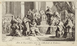Repentant Cathars declaring their faith in the Catholic religion in Toulouse Cathedral, France