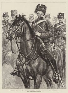 Troopers of the 4th Hussars Out for a Field Day at Aldershot by Charles Paul Renouard