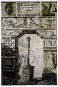 Antique Fragments from Ancient Rome, design for a title page from 