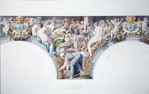 Frieze from the Ballroom at Fontainebleau, Plate from an Album by Charles Percier