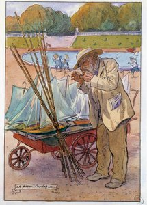 The boat merchant at the Tuileries Garden in 1909