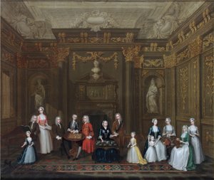 A Tea Party at The Countess of Portland’s by Charles Phillips