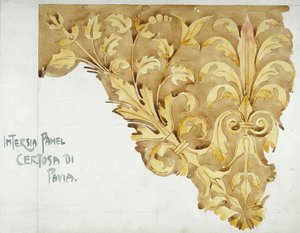 Intarsia Panel, Certosa di Pavia, 1891 by Charles Rennie Mackintosh