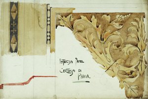 Intarsia Panel, Certosa di Pavia, 1891 by Charles Rennie Mackintosh
