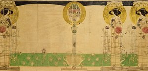 Preliminary design for Mural decoration of the first floor Room of Miss Cranston