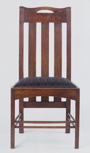 Side chair, one of a pair, made for Miss Cranstons Argyle Street Tearooms, Glasgow