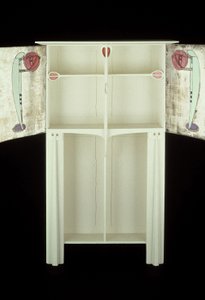 White cabinet designed for Mrs. Rowat, 1902 by Charles Rennie Mackintosh
