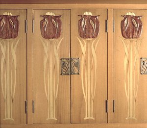 Detail of carved inlay on cabinet, made by the Guild of Handicraft, c.1898-99 by Charles Robert Ashbee