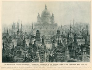 A perspective conspectus of the principal works of Sir Christopher Wren by Charles Robert Cockerell