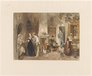 Servants of a Castle Gathered in an Anteroom