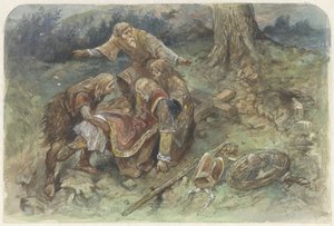 Wounded Adalbert Being Carried Away