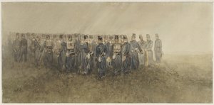 Pause of an Infantry Battalion on the Heath by Charles Rochussen